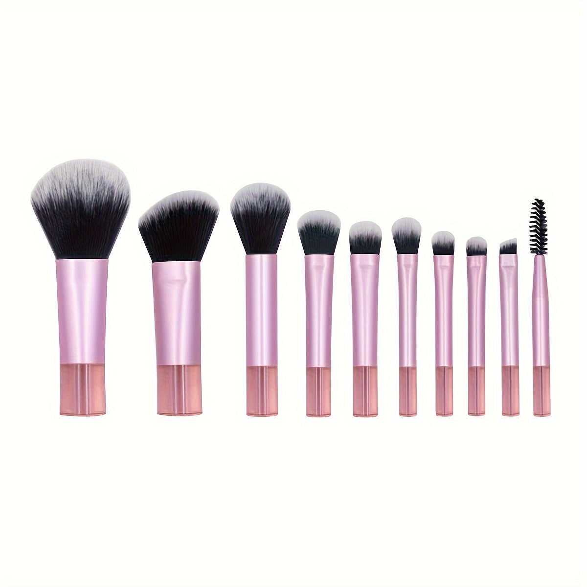 10-Piece Mini Travel Makeup Brush Set - Sleek & Minimalist Design with Portable Storage Bag, High-Quality Cosmetic Brushes for Versatile Makeup Application, Ideal Travel Essentials for Beauty Enthusiasts