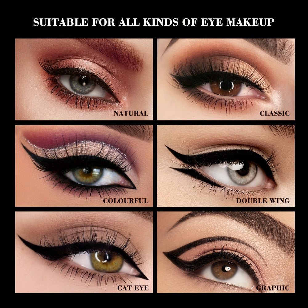 O.TWO.O Winged Eyeliner Stamp Waterproof Makeup Smudge-Proof Wing Eyeliner Black 2-in-1 Liquid Magic Cat Eye Pencil