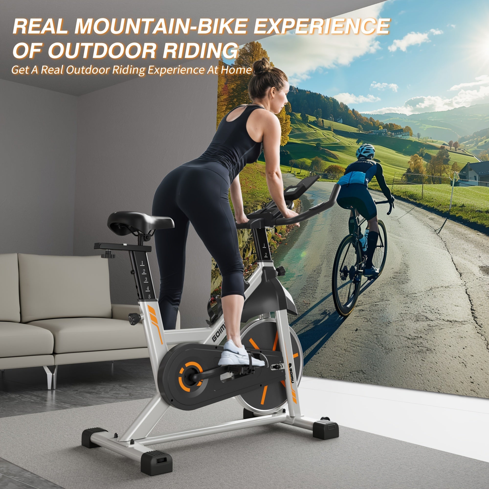 Exercise Bike, Cycling Bike with Magnetic Resistance, Fitness Cycle Bike with Digital Display & Ipad Mount, 350lbs Weight Capacity