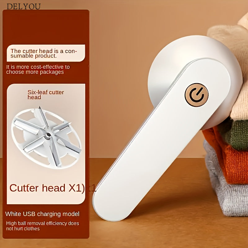 DELYOU USB Rechargeable Fabric Shaver-Portable Hairball Trimmer With Enhanced Power, Ideal For Sweater & Wool Pilling Removal, Perfect For Home Use