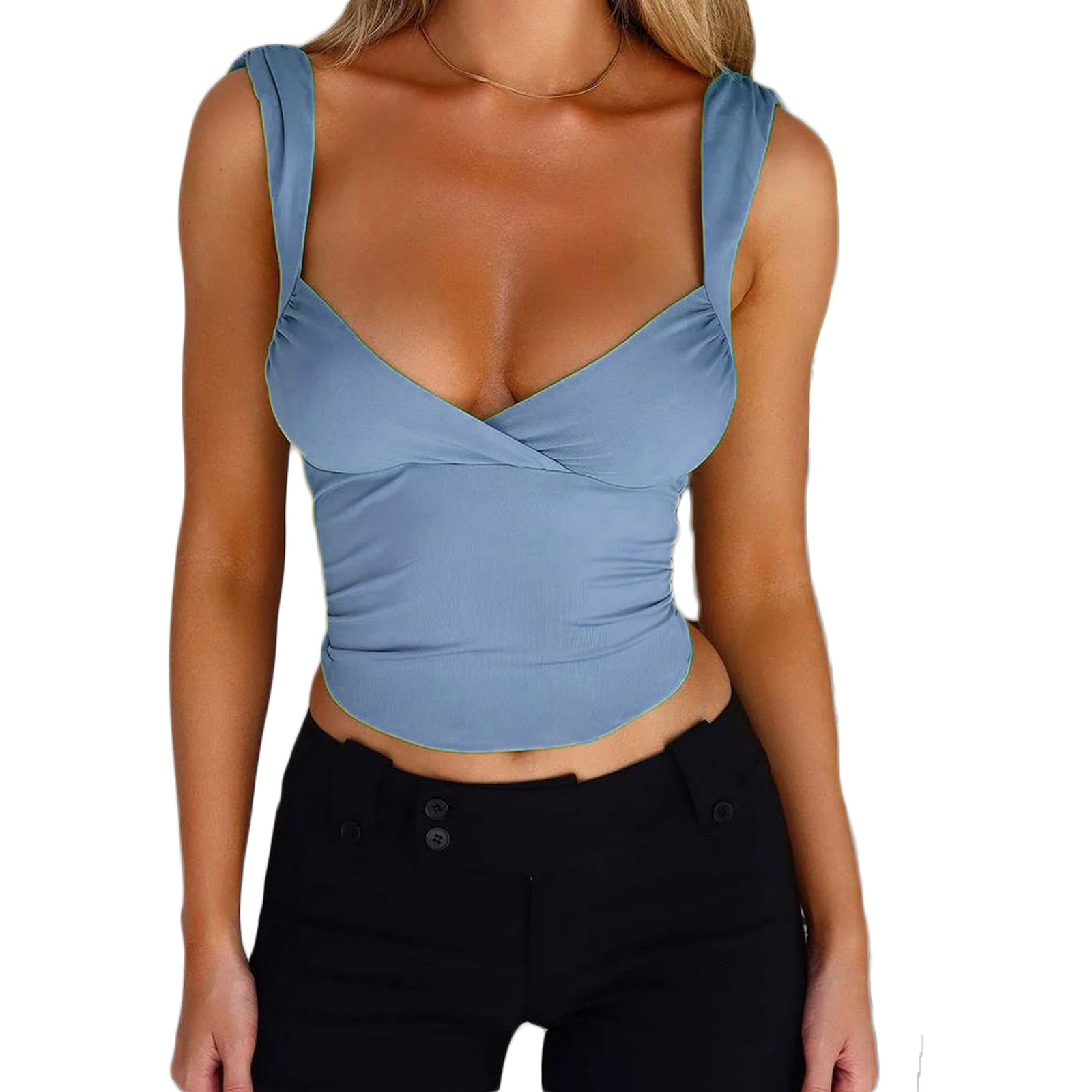 Women's Fashion Suspenders Top V-neck Backless T-shirt Vest