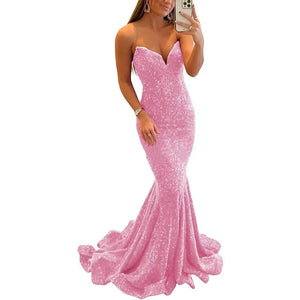 Sequin Evening Dresses For Women Formal Sexy Long Prom Party Gowns