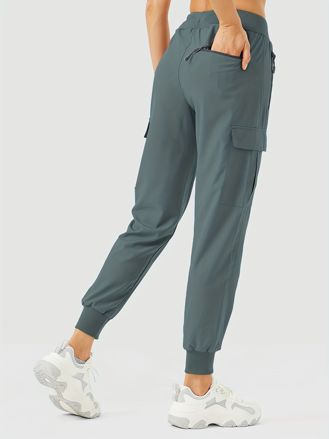 Women's Cargo Joggers Hiking Pants Lightweight Camping Quick Dry Water Resistant UPF 50+ Zippered Pockets