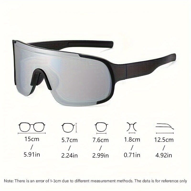 Women's Oversized Sports Glasse, AC Lens, Composite Frame, Ideal For Skating And Outdoor Activities