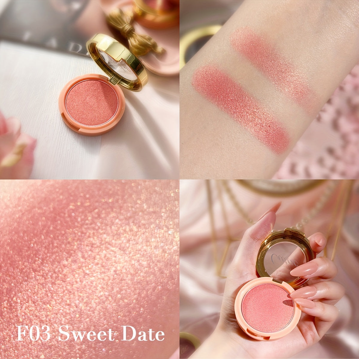 Oulac Tipsy and Shiny Highlight Frost Blush | Highly Pigmented Cream Blush 3 Pcs Set