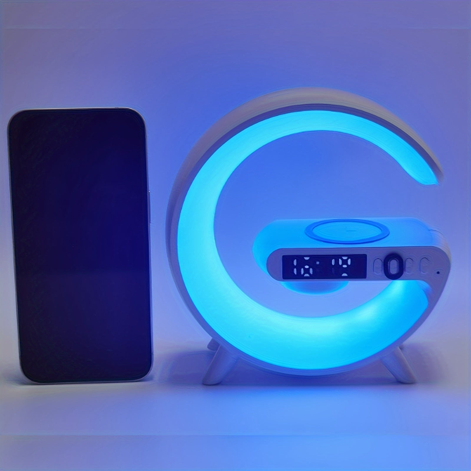 Wireless Speakers With Wireless Fast Charging, Rhythm RGB Light, Bar Smart Light, Sunrise Alarm Clock, Wake Up Light For Bedrooms, Dimmable Table Lamp.