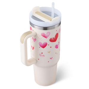 Oz Tumbler With Handle Straw Insulated Coffee Cup