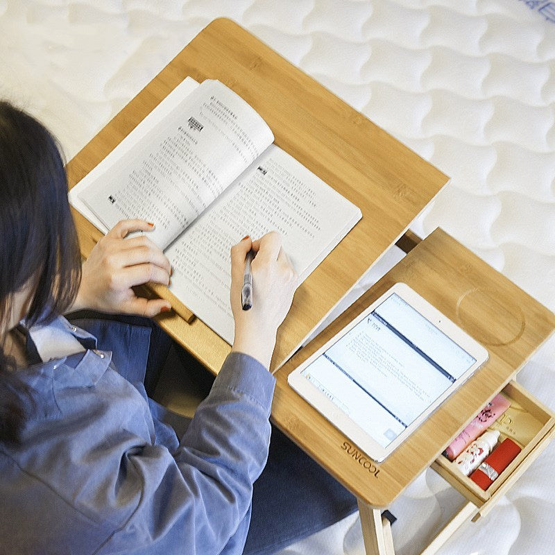 Folding Laptop Bed with Small Table Lazy Simple Desk