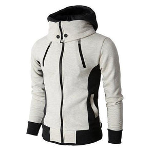 Herren Zip UP Kapuzenjacke Fake Zweiteilige Sport Strickjacke Lässige Slim Sweatshirt Jacke