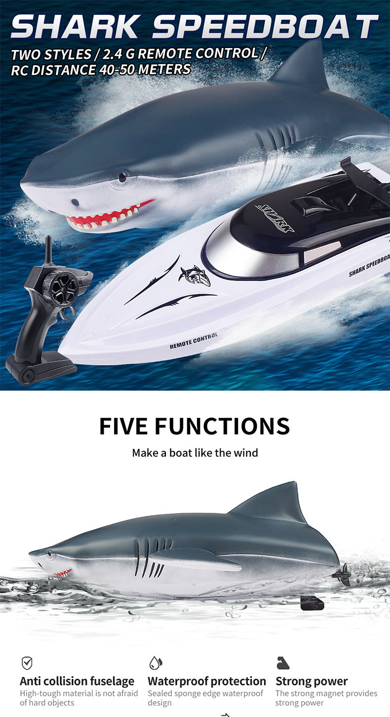 New Electric Shark RC Boat Vehicles Waterproof Swimming Pool Simulation Model Toys 2 In 1 High-speed Remote Control Boat