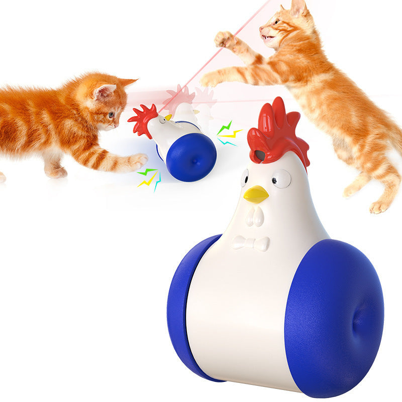 Funny Cat Toy New Product Electric Sounding Tumbler Hair Laser Chicken Funny Cat Toy