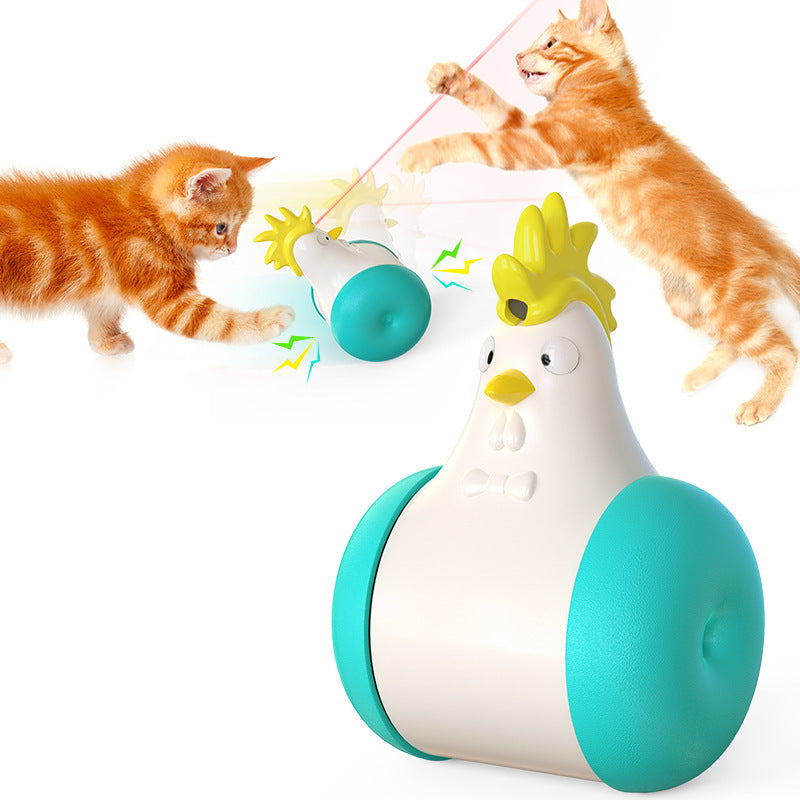 Funny Cat Toy New Product Electric Sounding Tumbler Hair Laser Chicken Funny Cat Toy