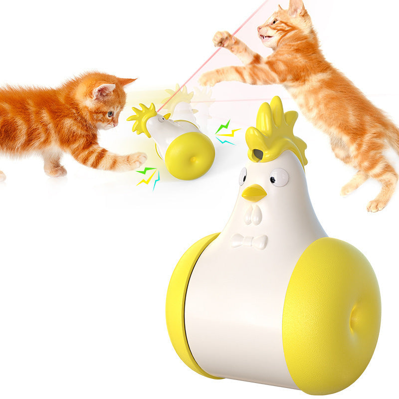 Funny Cat Toy New Product Electric Sounding Tumbler Hair Laser Chicken Funny Cat Toy