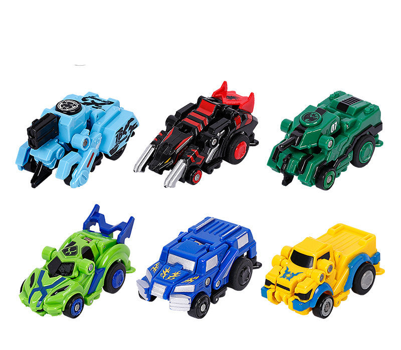 Creative Jumping Warrior Deformation Battle Toy Car Bounce Transformation Robot New Anime PVC Action Figures Boys Toys Game Set