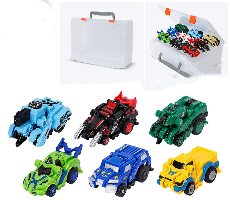 Creative Jumping Warrior Deformation Battle Toy Car Bounce Transformation Robot New Anime PVC Action Figures Boys Toys Game Set