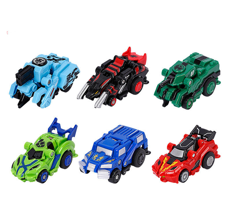 Creative Jumping Warrior Deformation Battle Toy Car Bounce Transformation Robot New Anime PVC Action Figures Boys Toys Game Set