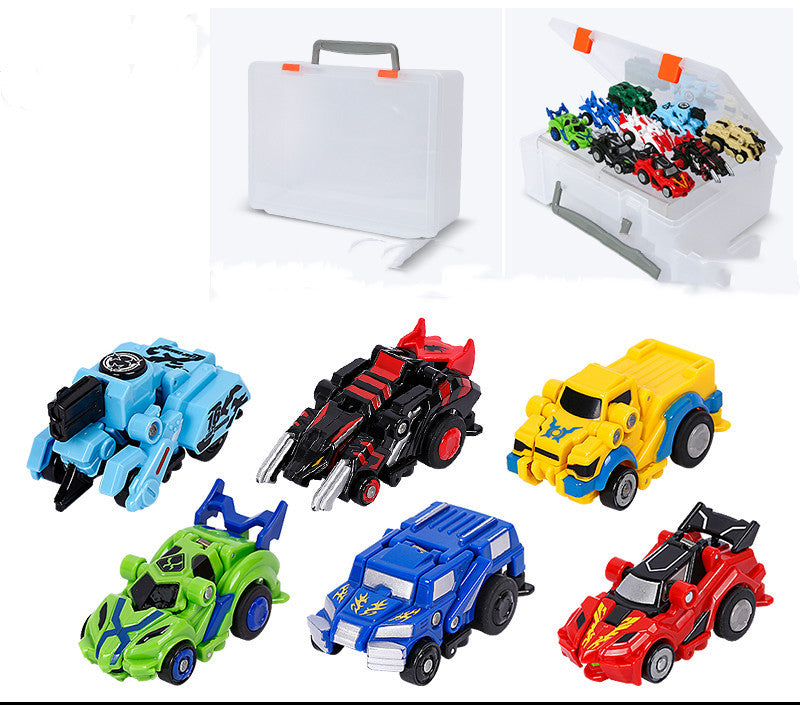 Creative Jumping Warrior Deformation Battle Toy Car Bounce Transformation Robot New Anime PVC Action Figures Boys Toys Game Set