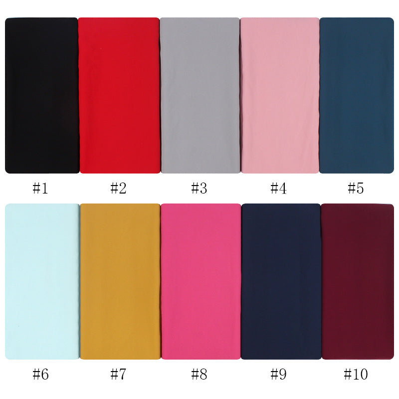 70x180cmEinfarbiger Hijab-Schal aus Chiffon mit Perlen