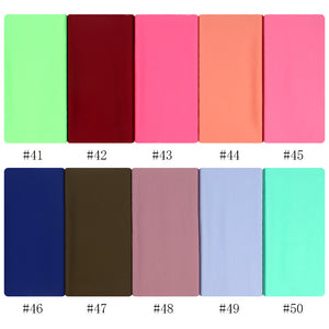 70x180cmEinfarbiger Hijab-Schal aus Chiffon mit Perlen