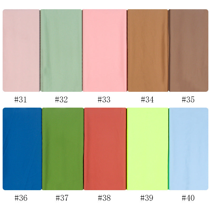 70x180cmEinfarbiger Hijab-Schal aus Chiffon mit Perlen