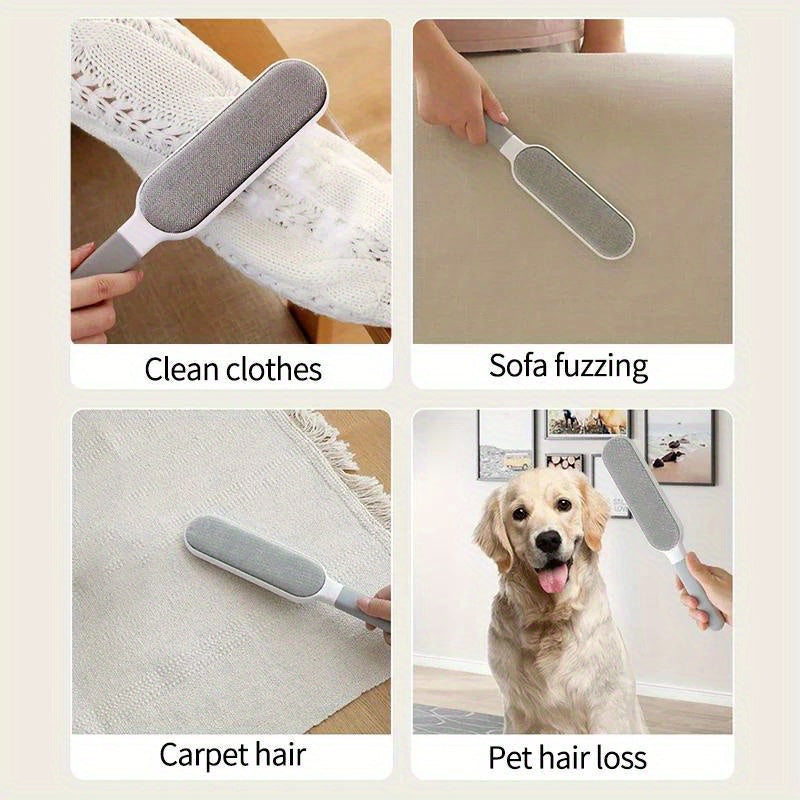 1pc, Reusable Lint Brush, Double-sided Pet Hair Removal Brush, Manual Electrostatic Sticky Lint Pet Hair Dust Brush, Carpet Pet Dog Cat Hair Remover Brush, For Clothing, Sofa, Furniture, Bedding, Carpet, Cleaning Tool