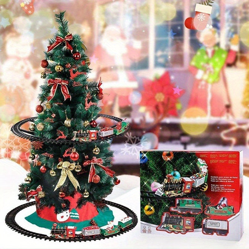 Foreign Trade Electric Christmas Train, Electric Sound And Light Can Hang Christmas Tree Christmas Rail Car, Christmas Gift Toys Peripheral Products Christmas Decor Gift For Christmas Thanksgiving