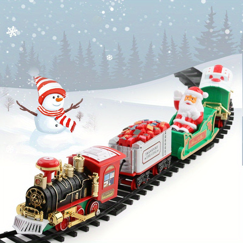 Foreign Trade Electric Christmas Train, Electric Sound And Light Can Hang Christmas Tree Christmas Rail Car, Christmas Gift Toys Peripheral Products Christmas Decor Gift For Christmas Thanksgiving