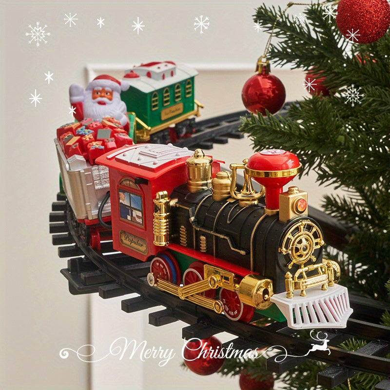 Foreign Trade Electric Christmas Train, Electric Sound And Light Can Hang Christmas Tree Christmas Rail Car, Christmas Gift Toys Peripheral Products Christmas Decor Gift For Christmas Thanksgiving