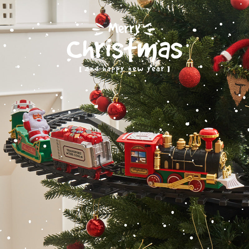 Foreign Trade Electric Christmas Train, Electric Sound And Light Can Hang Christmas Tree Christmas Rail Car, Christmas Gift Toys Peripheral Products Christmas Decor Gift For Christmas Thanksgiving