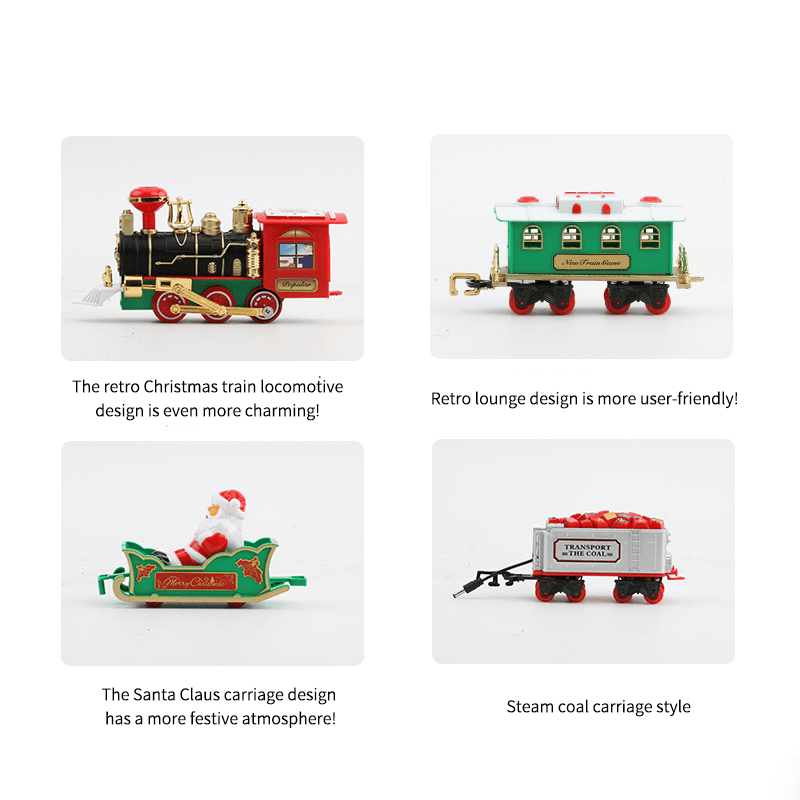 Foreign Trade Electric Christmas Train, Electric Sound And Light Can Hang Christmas Tree Christmas Rail Car, Christmas Gift Toys Peripheral Products Christmas Decor Gift For Christmas Thanksgiving