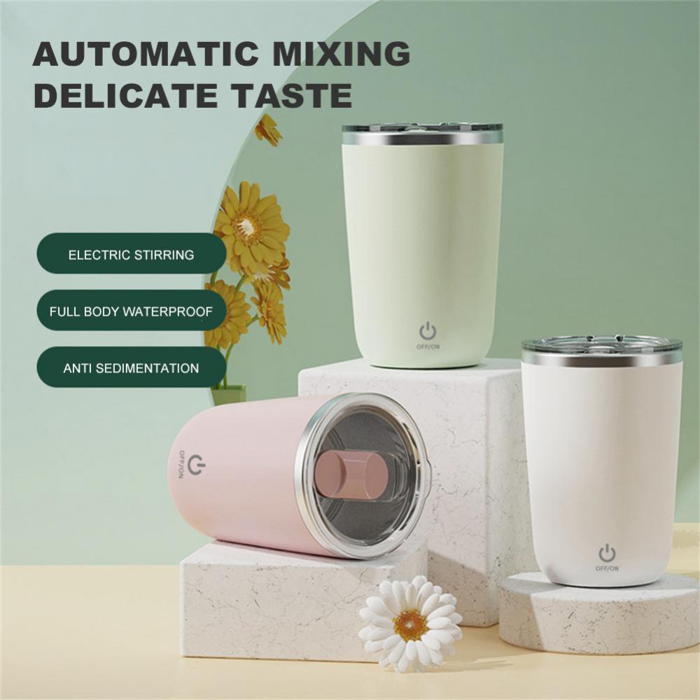 350 ml automatischer, selbstrührender Becher, Kaffee-, Milch- und Saftmixbecher, elektrischer, faul rotierender Becher aus Edelstahl, magnetischer Rührbecher, Küchenhelfer