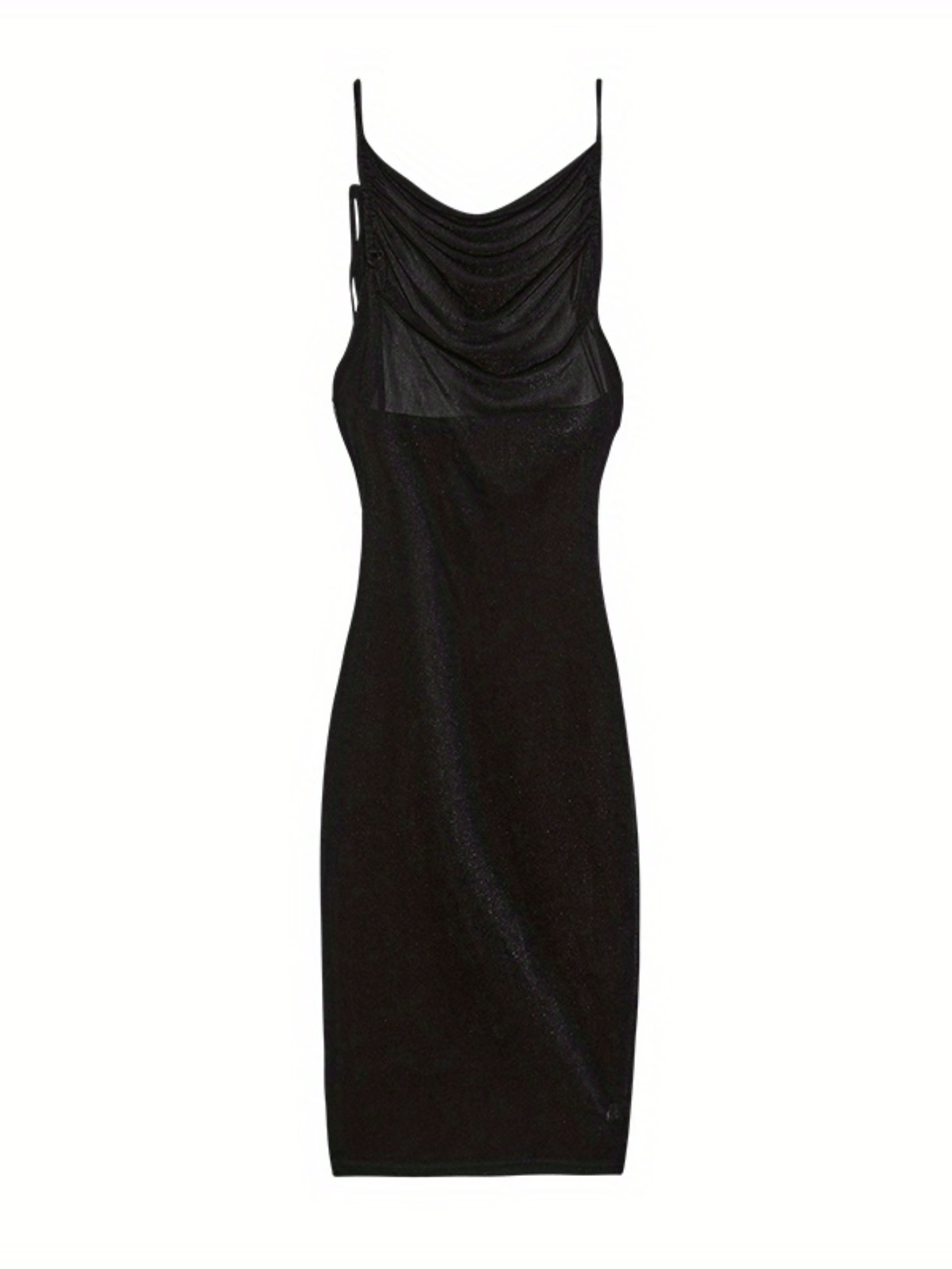 2024 Spring/Summer Knit Polyester Off-Shoulder Slip Dress with Back Tie, Elegant Solid Color Maxi Dress