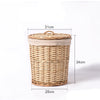 Woven Round Laundry Hamper Storage With Lid