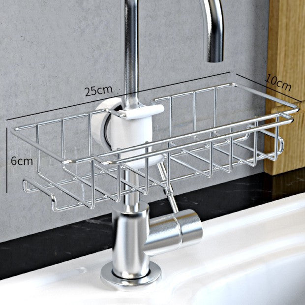 Edelstahl Spüle Lagerung Rack Küche Bad Einstellbare Wasserhahn Seife Dish Abtropffläche Regal Küche Veranstalter