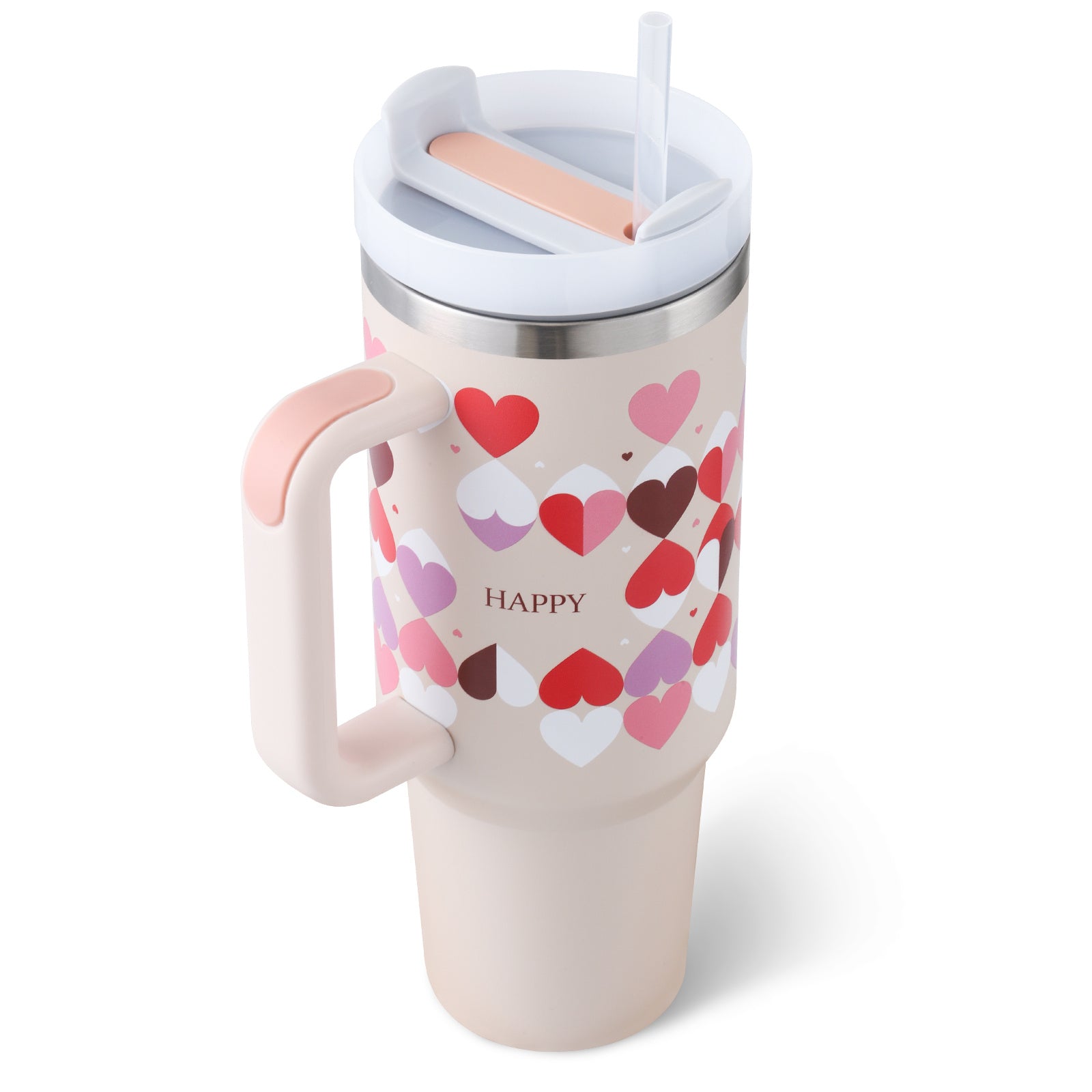 Oz Tumbler With Handle Straw Insulated Coffee Cup