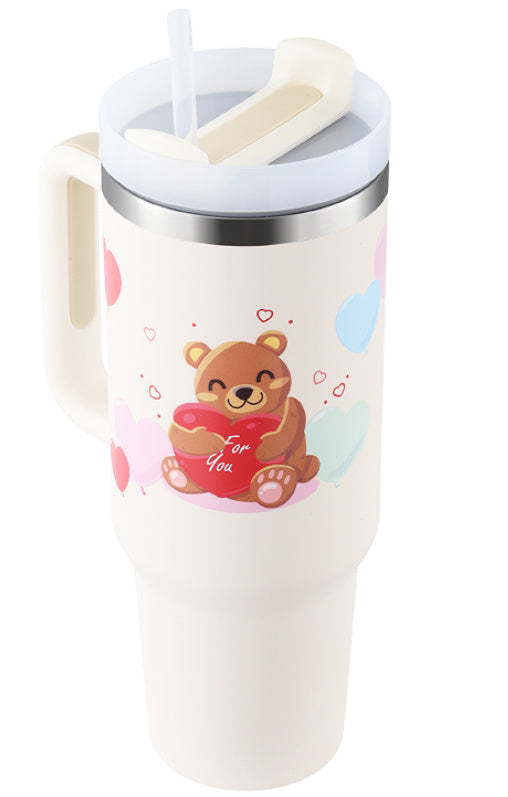 Oz Tumbler With Handle Straw Insulated Coffee Cup