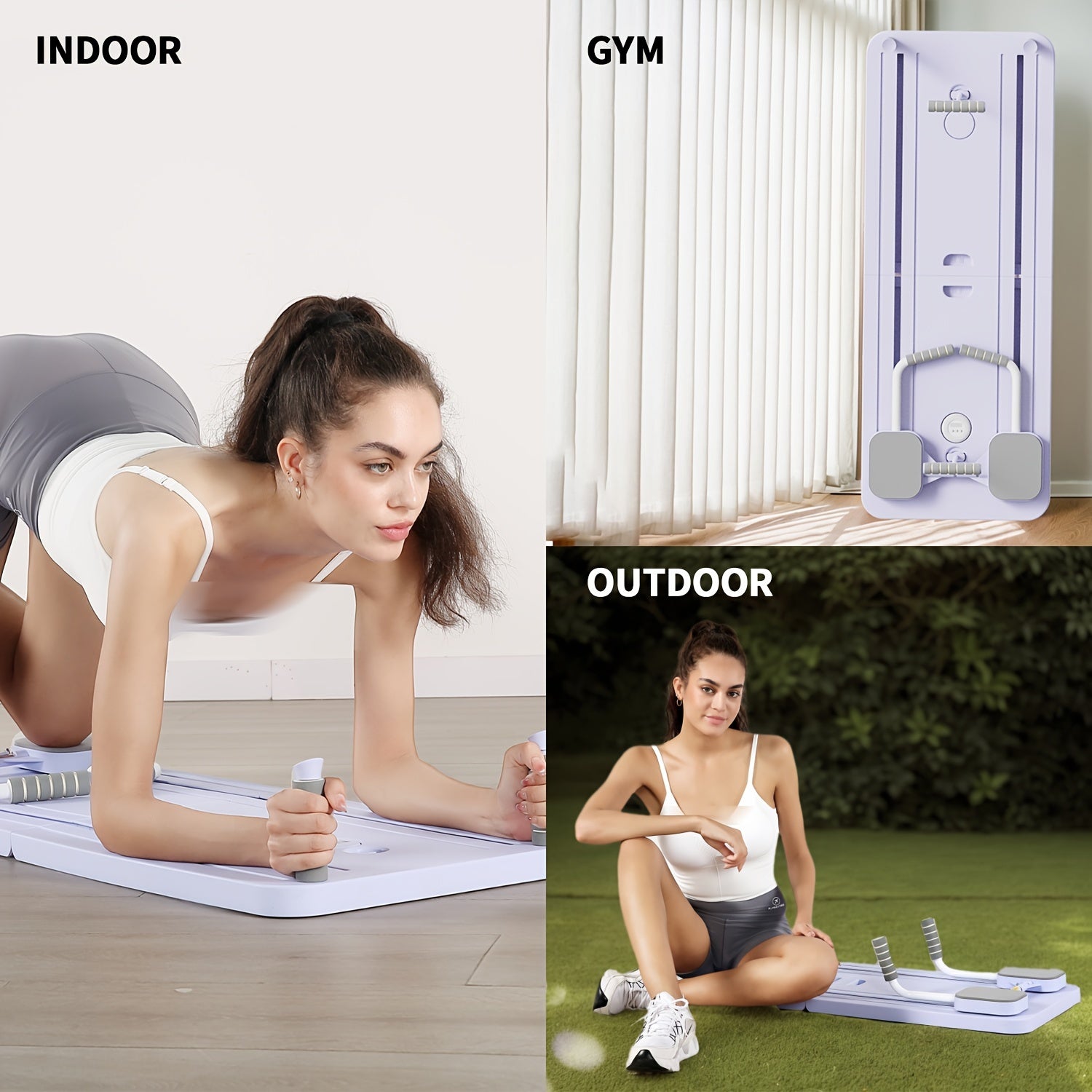 6-in-1 Multifunctional Fitness Board With Automatic Rebound, Abdominal Muscle Roller, Adjustable Slide Ab Roller Wheel Board With Non-Slip Mat