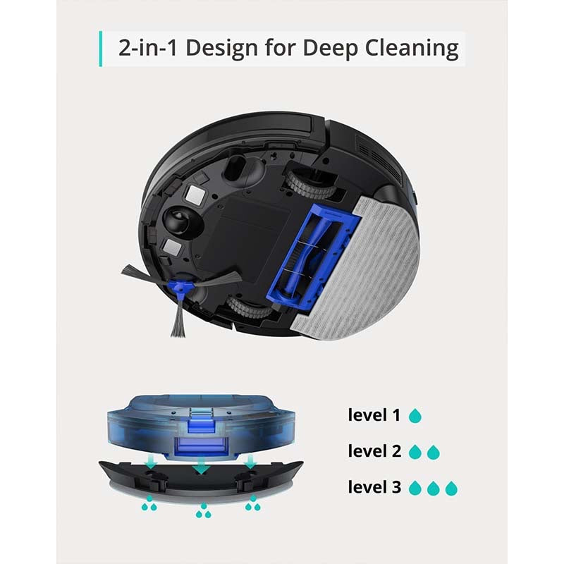 Certified - Refurbished-eufy Clean by Anker, RoboVac G30 Hybrid+, 2-in-1 Sweep and mop, Self-Emptying Robot Vacuum, Dynamic Navigation, Allergy Care, 2000 Pa Strong Suction, Wi-Fi, Carpets and Hard Floors