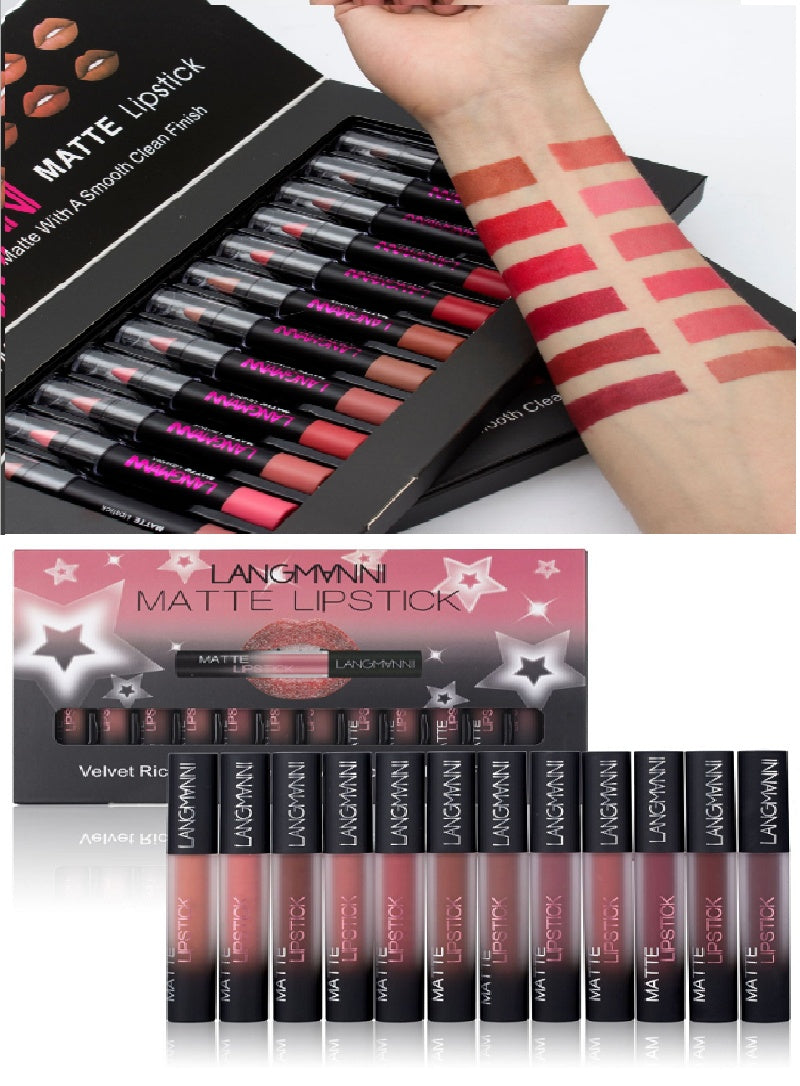 Matte Lippenstift Wasserdicht Langanhaltende Samt Lippenstift Set