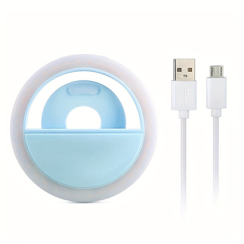 Good Quality LED Selfie Ring Light Battery Rechargeable Ring Lamp For Smart Phone Computer Makeup Warm White Light