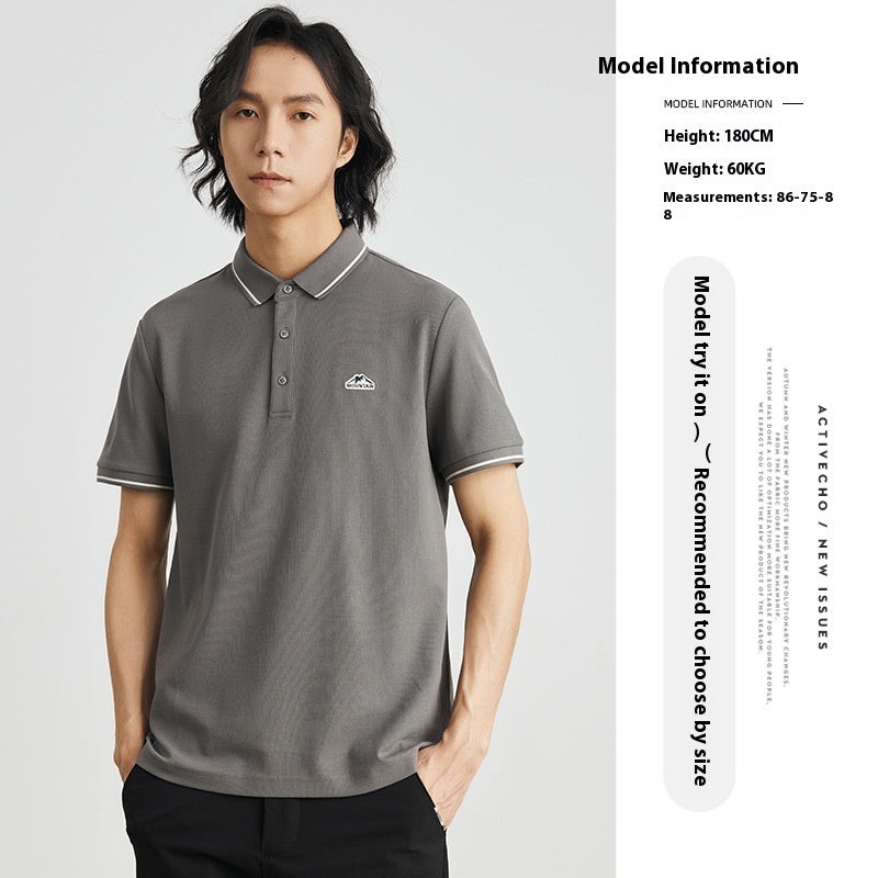 Cool Breathable Ice Silk Polo Short Sleeve Casual Polo Collar