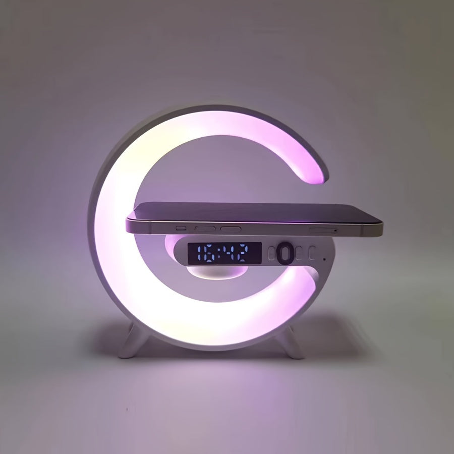 Wireless Speakers With Wireless Fast Charging, Rhythm RGB Light, Bar Smart Light, Sunrise Alarm Clock, Wake Up Light For Bedrooms, Dimmable Table Lamp.