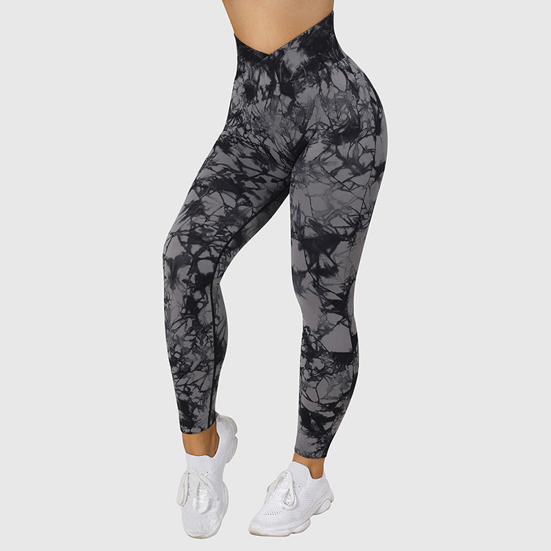 Seamless Tie Dye Leggings Women Yoga Pants Push Up Sport Fitness Running Gym Leggings