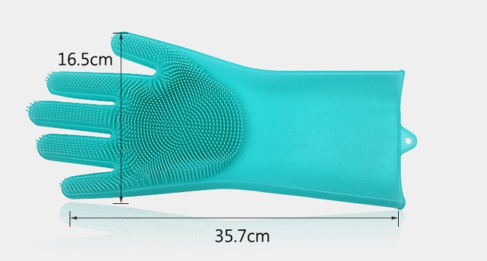 Hitzebeständige Reinigungsbürste aus Silikon und Scheuerhandschuhe