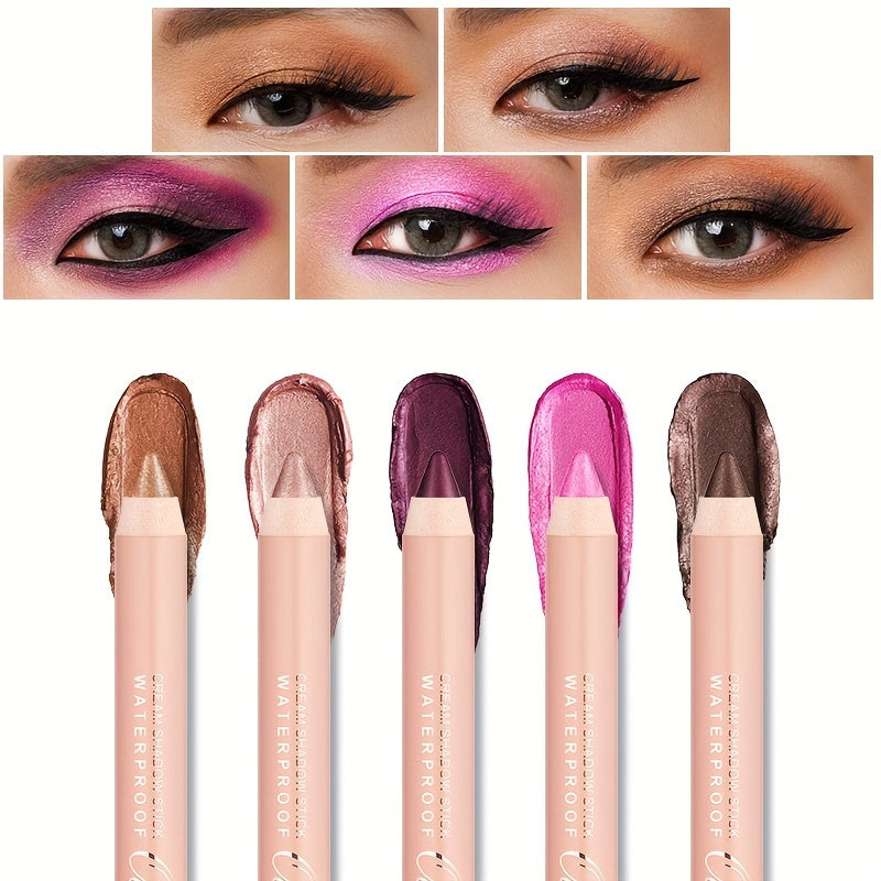 Oulac Eyeshadow Pencil 5Pcs Set - Highly Pigmented Eye Shadow Pencil Waterproof & Long Lasting