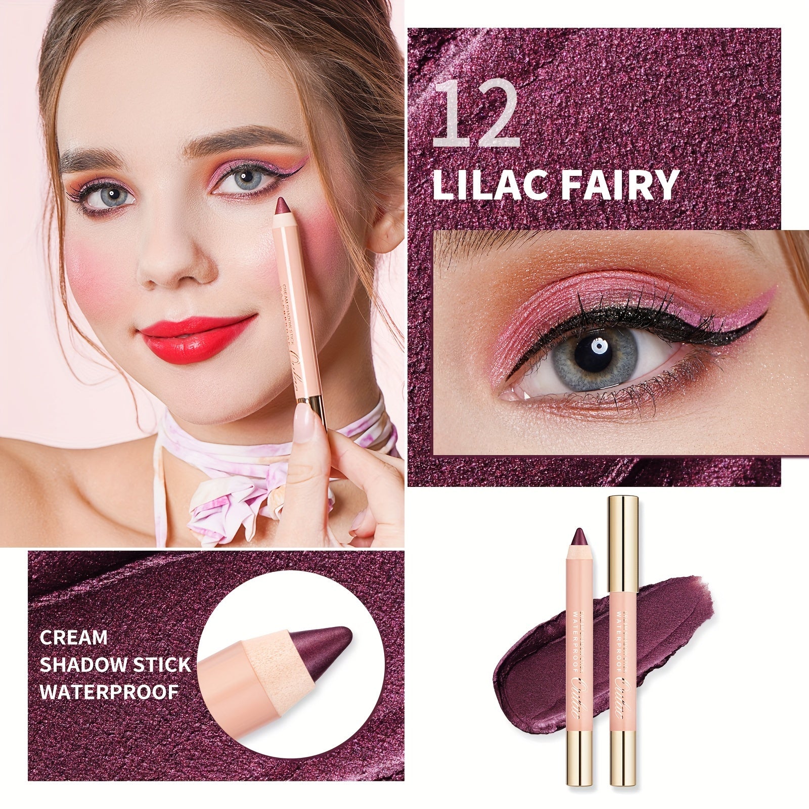 Oulac Metallic Eyeshadow Stick Pencil - Metallic Sheen Eyeshadow Sticks