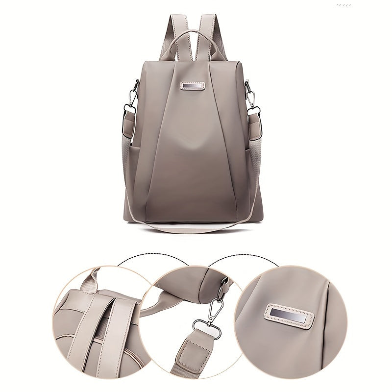 Casual Backpack With Anti-Theft Design, Detachable Shoulder Strap, Multifunctional Travel Shoulder Bag