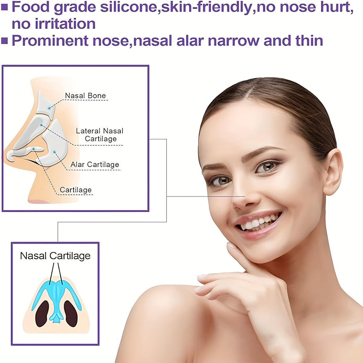 1pc Nose Shaper For Wide Noses Nose Straightener Corrector Shrinker Beauty Nose Clip For Women Men