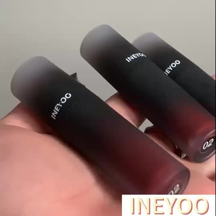 Ineyoo Cool Black Rabbit Lip Glaze Long Lasting Colorful And Smooth Silky Color Rendering