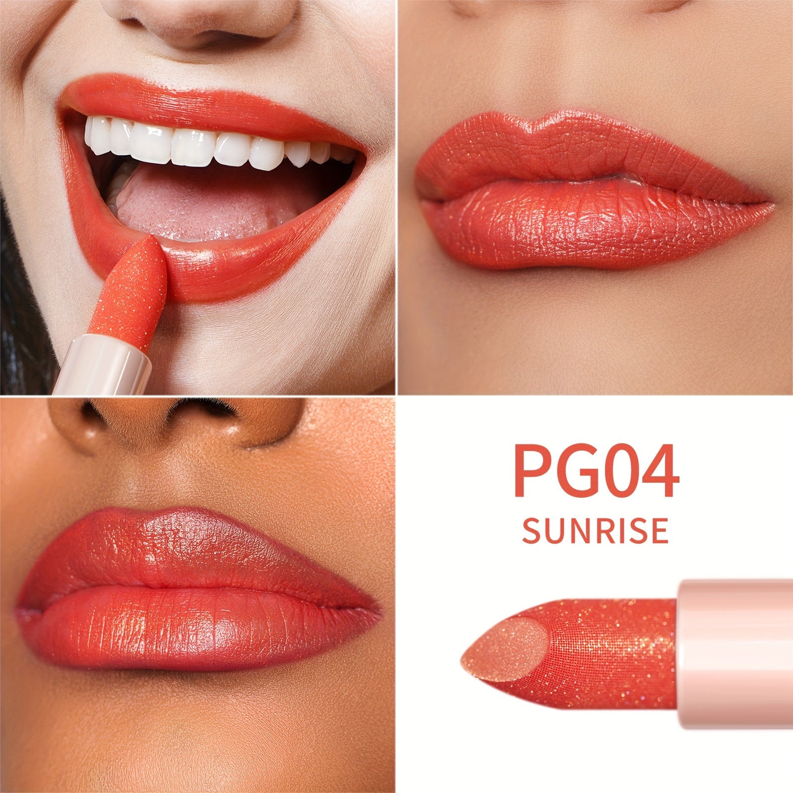 Oulac Peach Coral Lipstick 3Pcs Set For Women - Included Metallic Shine Lipstick, Infinity Moisture Shine Lipstick